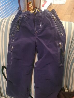 Kids Navy Blue Cargo Snow Pants